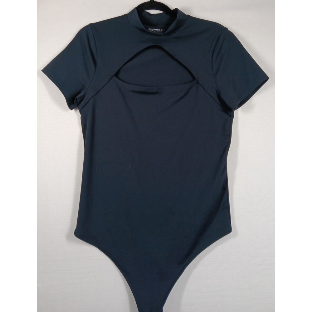 Abercrombie & Fitch Women's large‎ Black High Neck  Bodysuit  Soft A&F